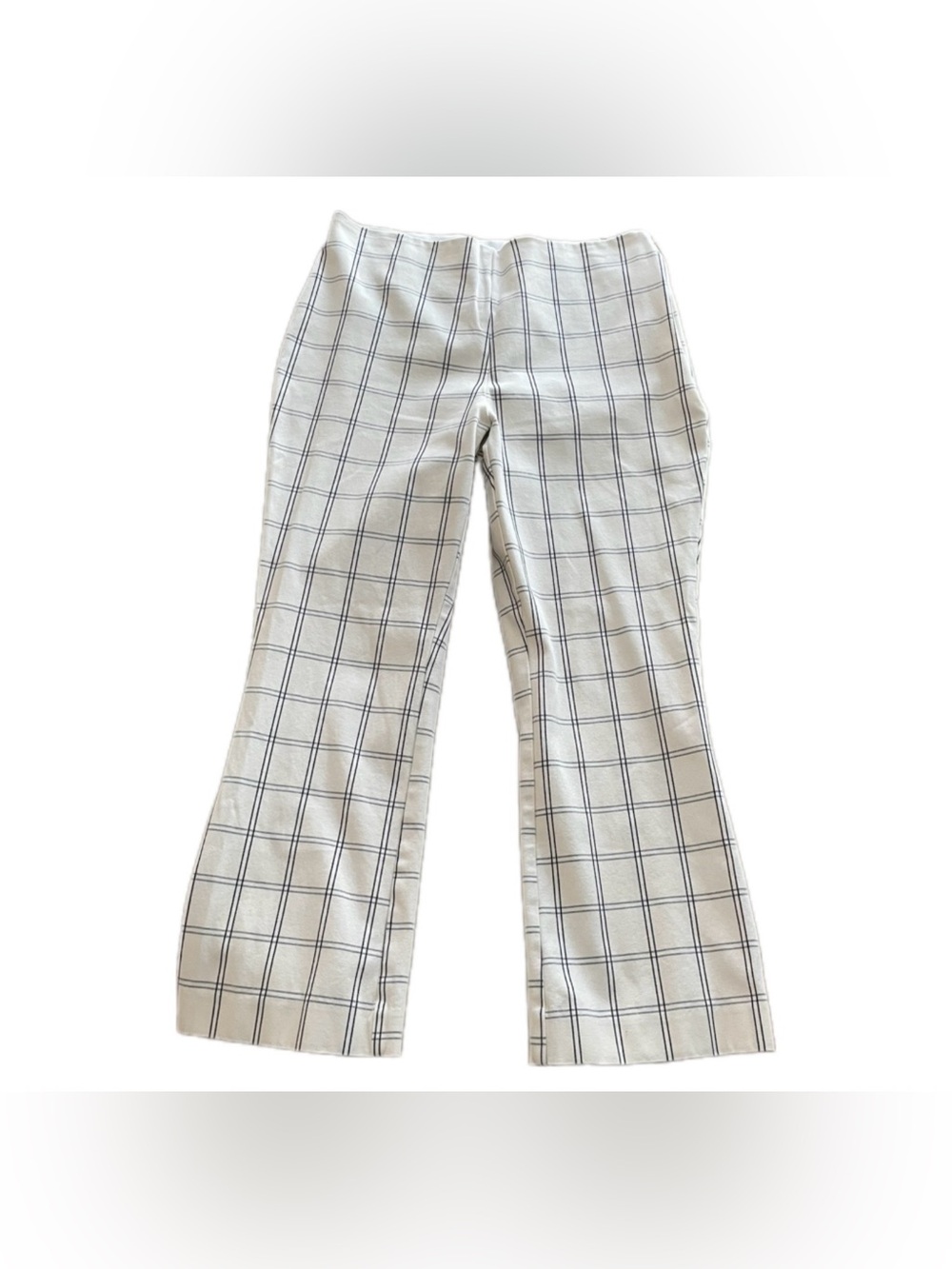 A New Day Women’s Cream Plaid Kick Flare Pants - 10